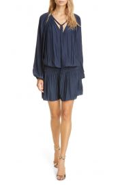 Ramy Brook Paris Long Sleeve Tie Neck Dress   Nordstrom at Nordstrom